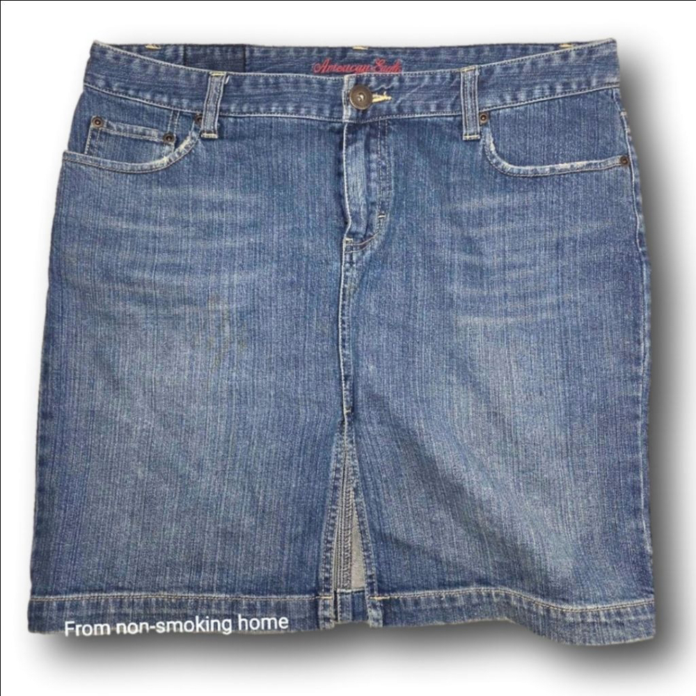 Women's American Eagle Blue Denim Mini Skirt Size 12